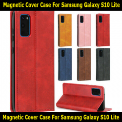 Magnetic Book Cover Case for Samsung S10 Lite SM-G770F Card Wallet Leather Slim Fit Look